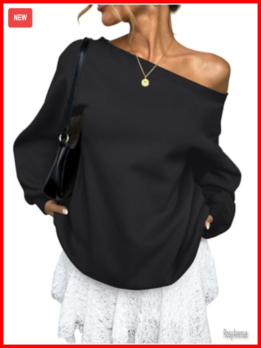 Fleece Oversized Off Shoulder Sweatshirt Pullover Top